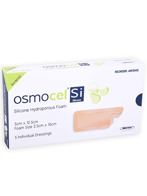Osmocel® Si Silicone Hydroporous Foam Dressing 5cmx12.5cm- Box/5
