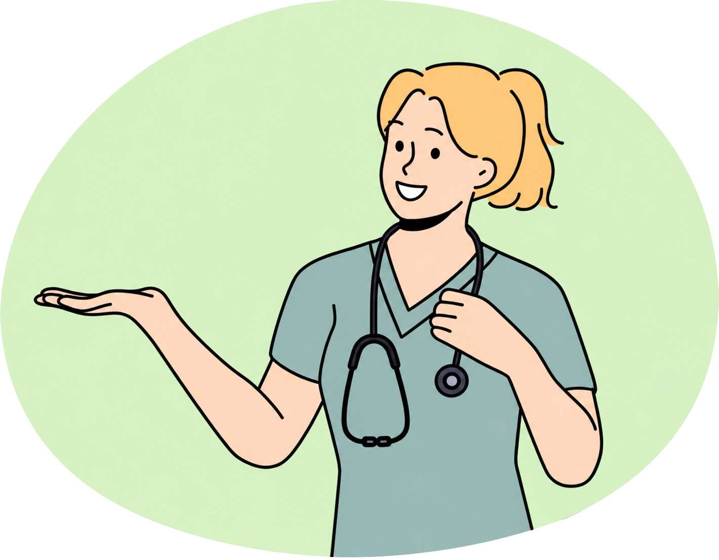 Friendly Cartoon Nurse Presenting.png