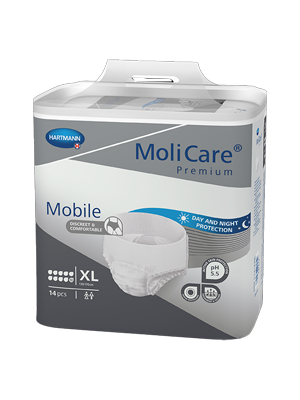MoliCare Premium Mobile, Extra Large 130-170cm 10 Drops Unisex - Ctn/4