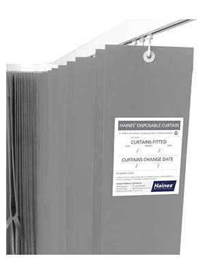 Haines® Disposable Curtains 7.5m x 2m - Grey