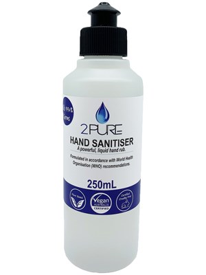 2Pure Hand Sanitiser 80% Alcohol 250ml - Ctn/24