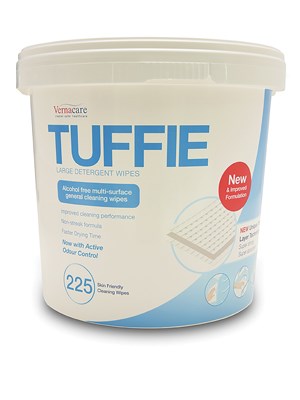 TUFFIE Detergent Wipes with Bucket Dispenser - Tub/225