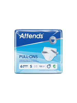 Attends Pull-Ons, Absorbency level 6 Small (60-90cm)- Pkt/18