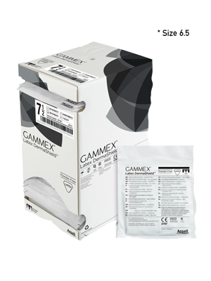 GAMMEX Latex DermaShield Surgical Gloves Size 6.5 - Box/50