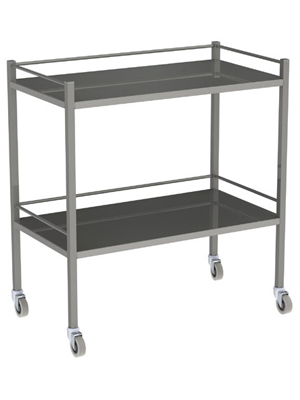 Instrument Trolley 3-Side Rail Stainless Steel - 750x490x900mm