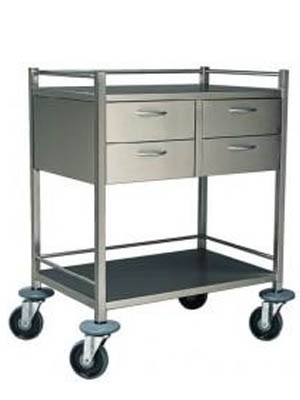Trolley Resus 4-D Stainless Steel