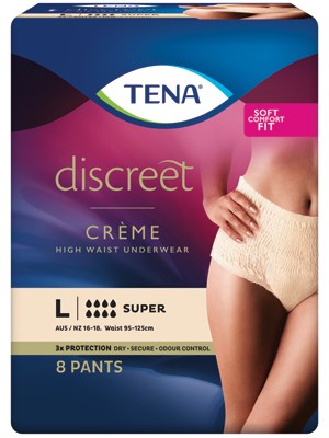 TENA Pants Discreet Super High Waist Crème (L) - Ctn/2