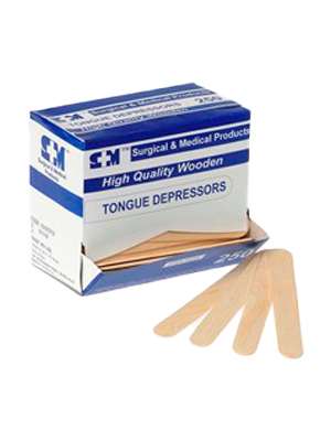 S+M Tongue Depressors Disposable Wooden Single Pack Box/250