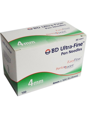 BD Ultra-Fine Insulin Pen Needles 32G x 4mm - Box/100