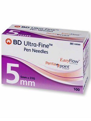 Ultra-Fine Pen Needles 31Gx5mm - Box/100