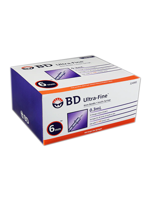 BD Ultra-Fine Insulin Syringe, 6mm x 31G 0.3mL - Box/100