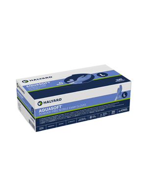 Halyard AQUASOFT Nitrile Exam Gloves, Large - Box/300
