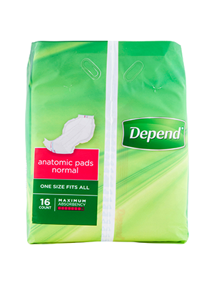 Depend Anatomics Pad Normal 4 x 16's - Ctn/1
