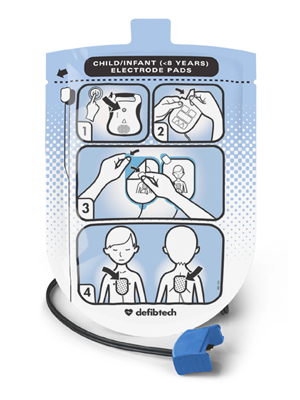 Defibtech Lifeline AED Paediatric Defibrillation Pads for Child - Pkt/2