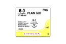 PLAIN GUT Suture Yellowish Tan 45cm 6-0 G-1 11mm - Box/12