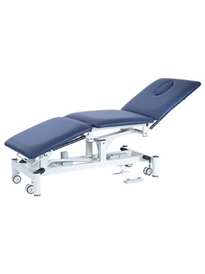 Three Section Medical Treatment Couch Hi Lo Electric Navy Blue