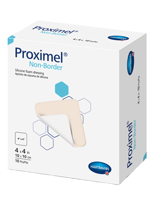 Proximel® Non-Border Silicone Foam Dressing, 10cm X 10cm - Box/10