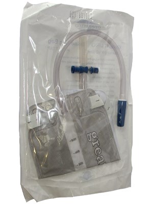 inhealth 750mL Urine Leg Bag Plus T-Valve 30cm Clear PVC