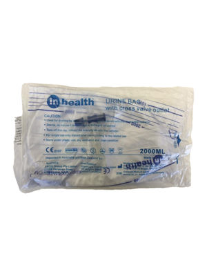 Urine Bag with Anti-Reflux Valve Sterile 2 Litre, Clear Single