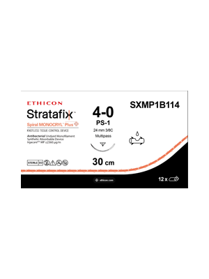 STRATAFIX Spiral Monocryl Plus Suture, Undyed 4-0 30cm - Box/12