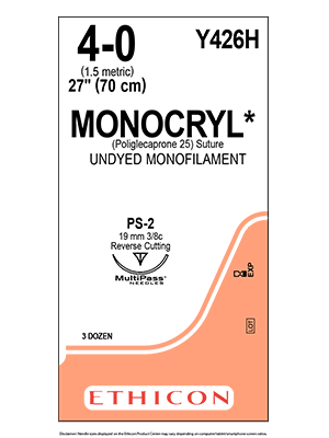 MONOCRYL® Suture Absorbable Undyed 4-0 70cm - Box/36