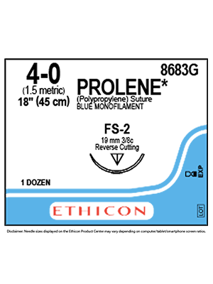 PROLENE* Polypropylene Sutures Blue 45cm 4-0 FS-2 19mm - Box/12