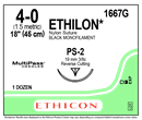 ETHILON* Nylon Black 45cm 4-0 PS-2 19mm - Box/12