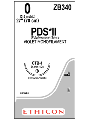 PDS® II Polydioxanone Suture, Violet 0 70cm CTB-1, 36mm - Box/36