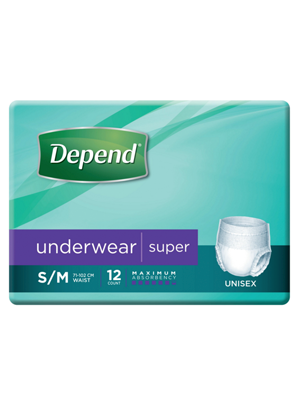 Depend® Super Unisex Underwear (Medium) 12x4
