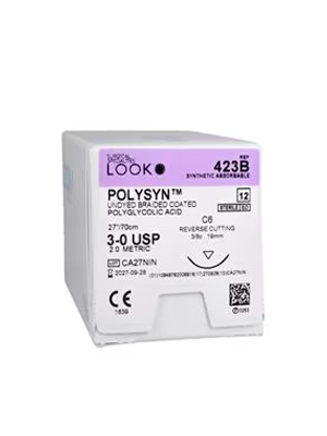 Polysyn Sutures 3-0 19mm 70cm - Box/12