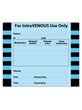 Small IntraVENOUS Label 60x50mm Black on Blue Paper - Roll/500