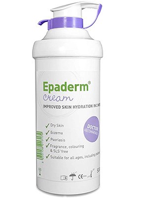 EPADERM 2-in-1 Moisturiser & Skin Cleanser Pump Cream 500g–Box/6
