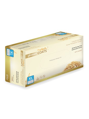 COATS®  Oatmeal Coated Nitrile Exam Gloves (XL) - Box/180