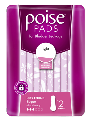 Poise® Super Ultrathin Pad, Light Absorbency - Ctn/4