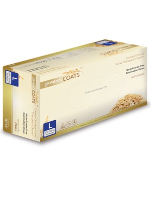 COATS®  Oatmeal Coated Nitrile Exam Gloves (L) - Box/200