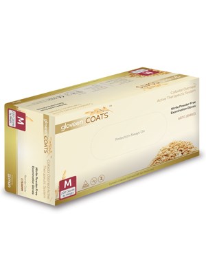 COATS® Oatmeal Coated Nitrile Exam Gloves (M) - Box/200