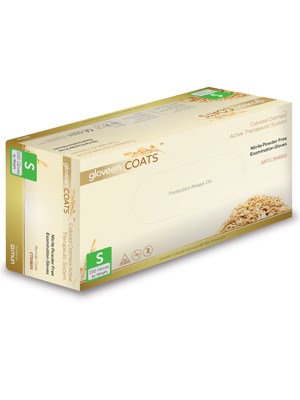COATS®  Oatmeal Coated Nitrile Exam Gloves (S) - Box/200