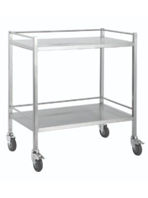 Double Stainless Steel Trolley without Drawer 80x50x90cm 