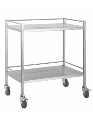 Double Stainless Steel Trolley without Drawer 80x50x90cm