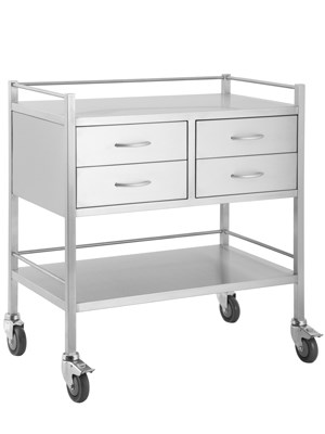 TROLLEY DOUBLE S/S 4 DRAWER 80X50X90