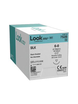 Silk Sutures Reverse Cutting Black 3-0 19mm 45cm