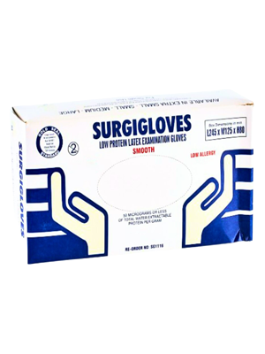 Latex Examination Glove Powder Free SurgiGlove 