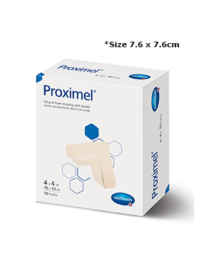 Proximel® Silicone Foam Dressings, Border 7.6 x 7.6 cm – Box/10