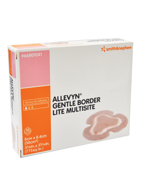 ALLEVYN Gentle Border Lite Multisite Dressing 8cm x 8.4cm -Box/10