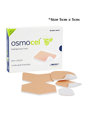 Osmocel® Hydroporous Foam, Non-Adhesive Dressing 5cmx5cm – Box/10