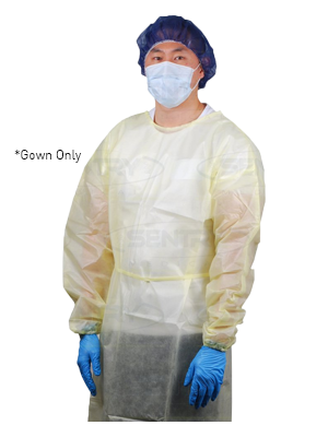 Isolation Impervious Gown Sonically Bonded, Yellow - Ctn/50