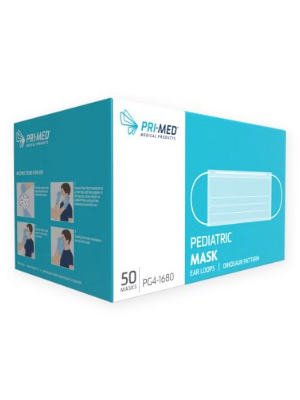 PRI-MED® Paediatric Face Mask, Ear Loop 3ply Dinosaur - Box/50