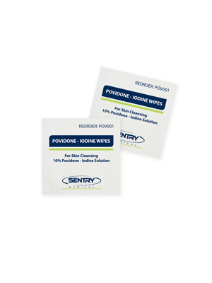 SENTRY Povidone Iodine Antiseptic Wipes Non-Woven - Box/200