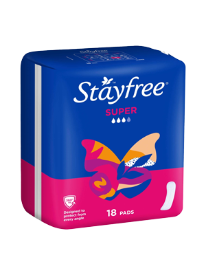 Stayfree® Super Pads with 360° fit & Thermocontrol Cover - Pkt/18