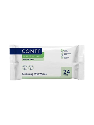 Cleansing Wet Wipes Conti Maceratable, Flushable, Plastic Free